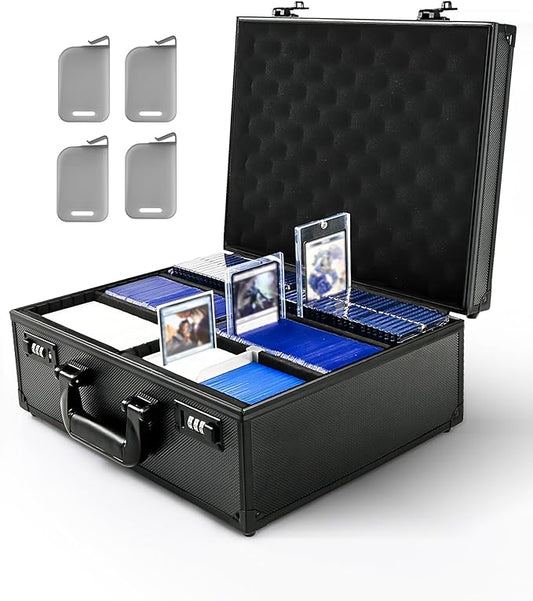 Kabinka Toploader Storage Box for 3" X 4" 35pt Rigid Card, Trading Card Storage Box Toploader with Combination Lock, Top Loader Card Storage Hard Case, Sports Card Case (Holds 600+ Toploaders)